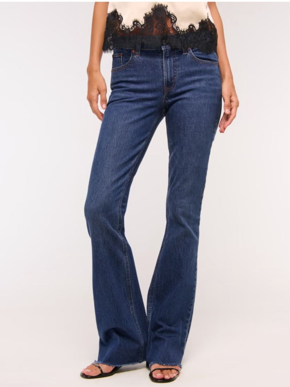 A&F NWT Bootcut Frayed Hem Dark Blue Women's Jeans
